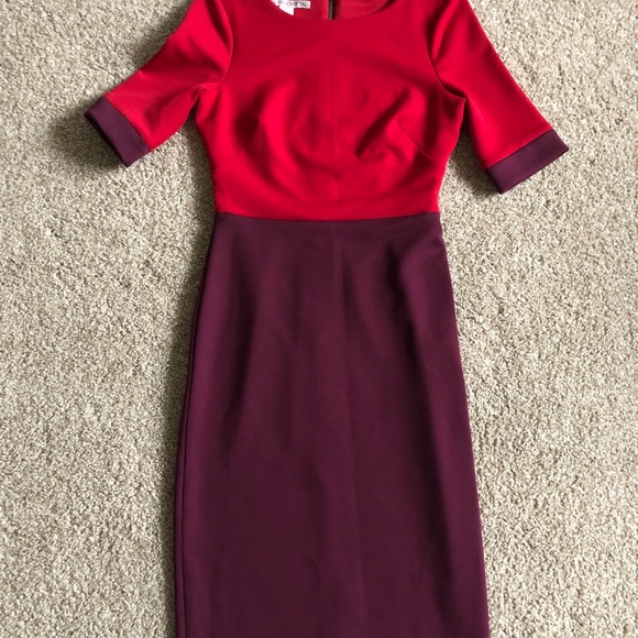 Maggy London Dress “Colorblock Scuba Midi Dress” - Picture 4 of 8